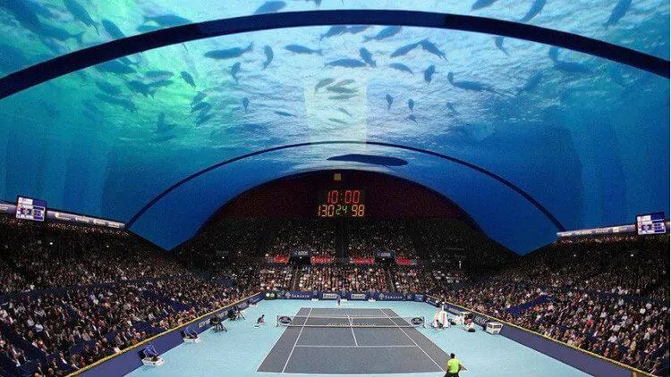 pista de tenis bajo el agua Dubai