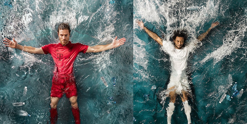 equipaciones de fútbol recicladas Real Madrid y Bayern