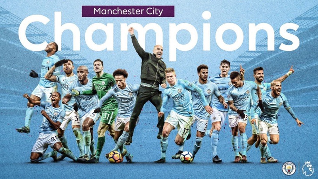 Imagen del Manchester City campeón de la Premier 2017-2018