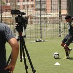 Grabación de un entrenamiento en la academia de fútbol de Barcelona