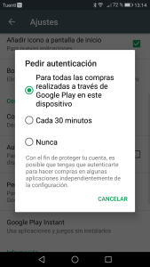 Pantalla de pagos en Google Play Store Pantalla de pagos en Google Play Store