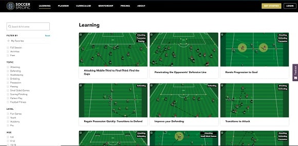 captura de la app de fútbol Soccer Specific