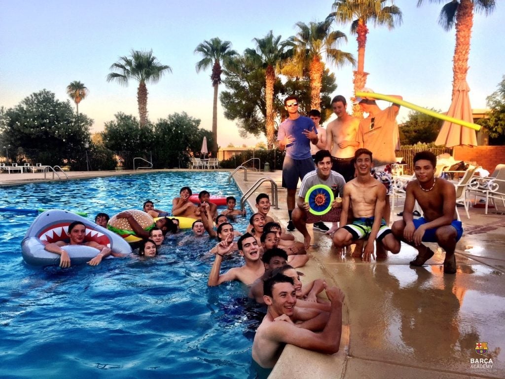 Athletes enjoying time in the pool