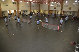 Training in the sports hall at Barça Academy in the USA