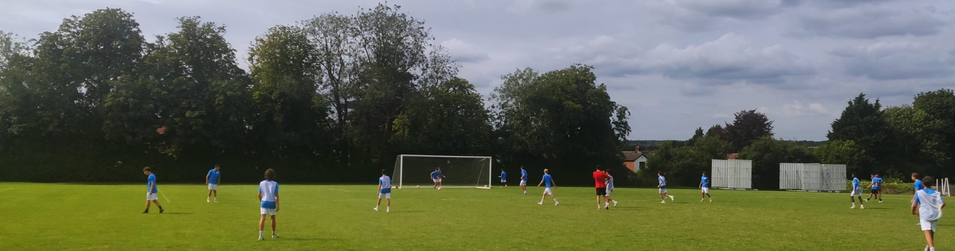 Training session on the pitch at a football academy