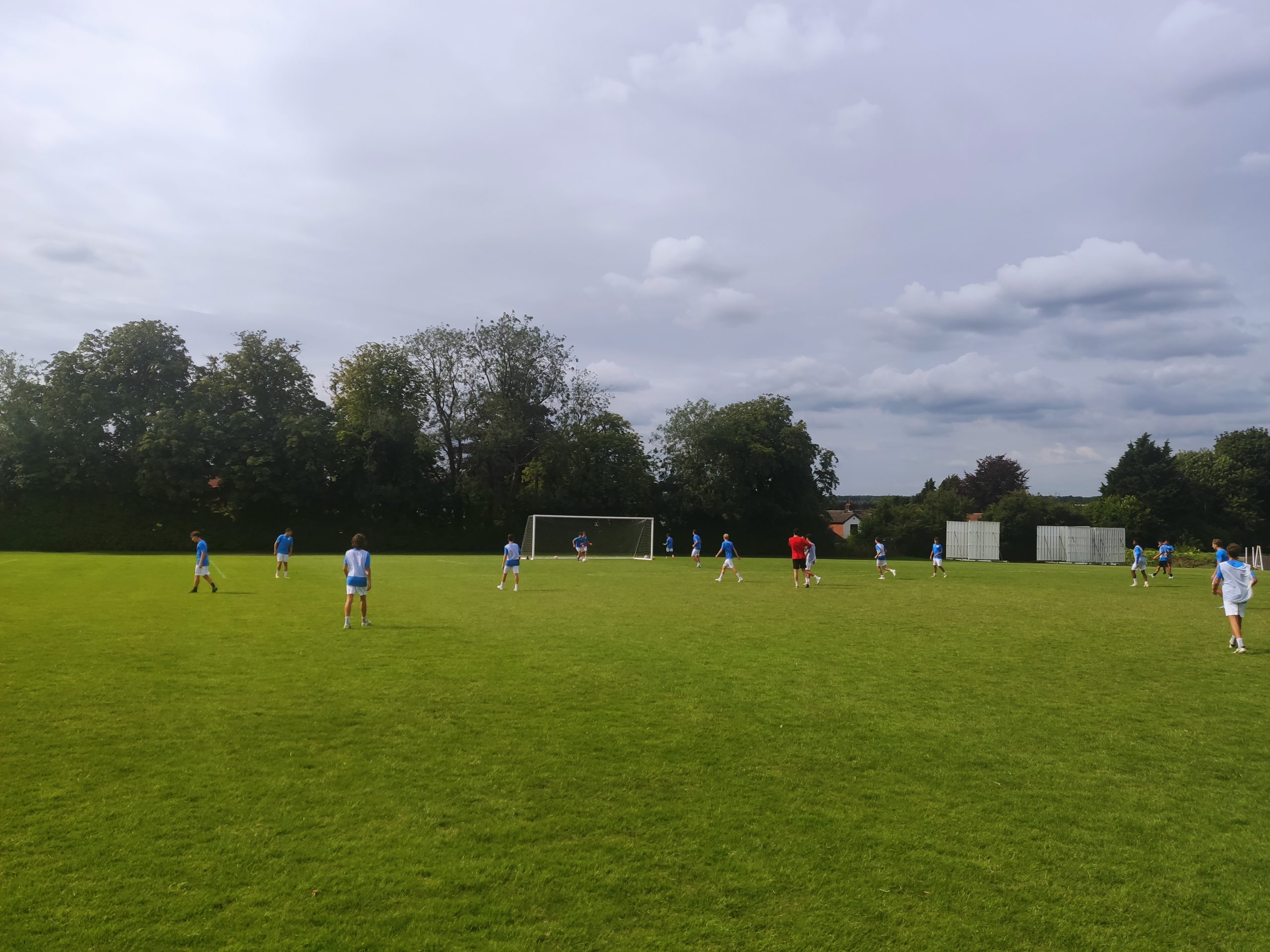 Training session on the pitch at a football academy