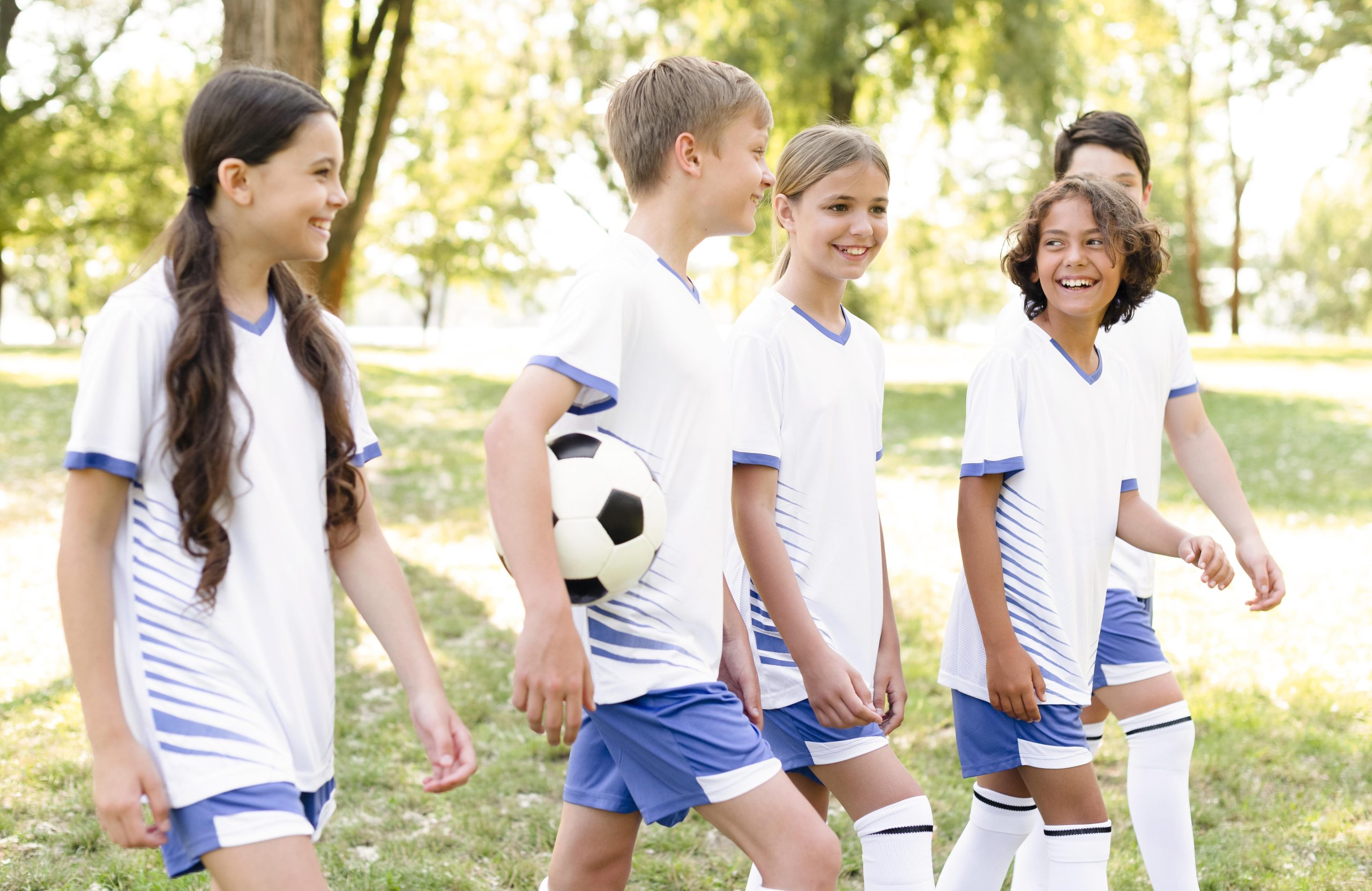 Group football session for young players